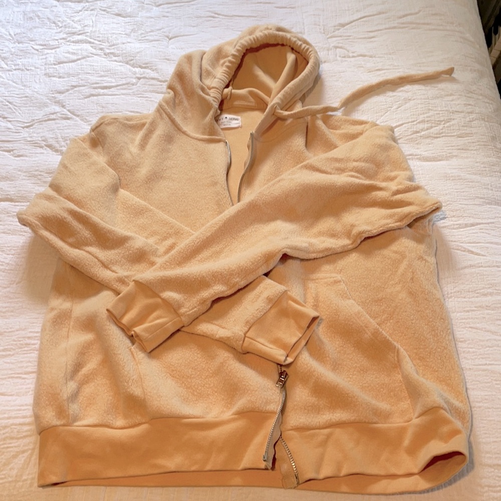 Soft Serve Zip Up Hoodie- Tan Medium